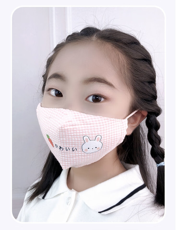 儿童布口罩可洗纯棉小学生口罩男孩女孩3d立体冬季8到12岁可调节 122