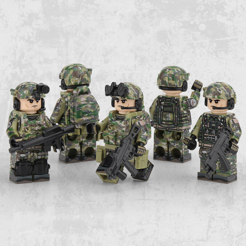 兼容乐··高(lego)积木ucp迷彩人公仔美军空降特种兵拼装男生儿童