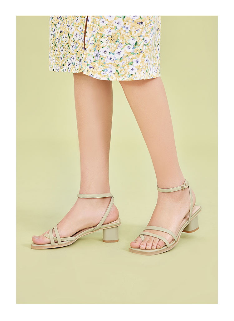 ief/爱依服凉鞋女2021夏季新款韩版气质仙女风交叉小众中跟鞋2228