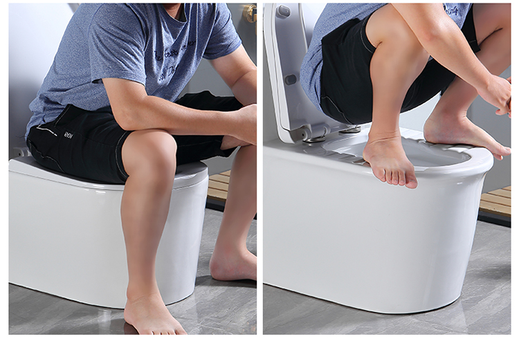 mankbplo家用蹲坐两用抽水马桶一体式可蹲可坐座便器蹲便器二合一 a款