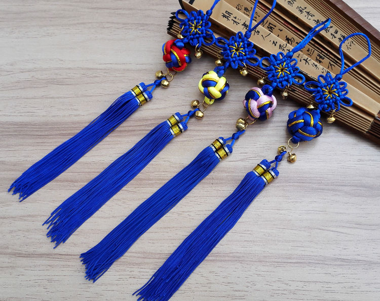 小号幸运球中国结挂件手工编织彩色绣球节庆礼品结婚婚房喜庆装饰黄红