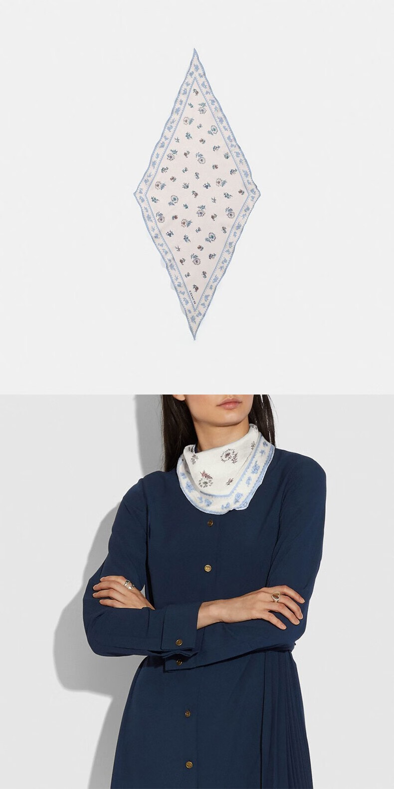 蔻驰(coach) coach蔻驰女士丝巾女波斯风情logo桑蚕丝丝巾小丝巾领巾