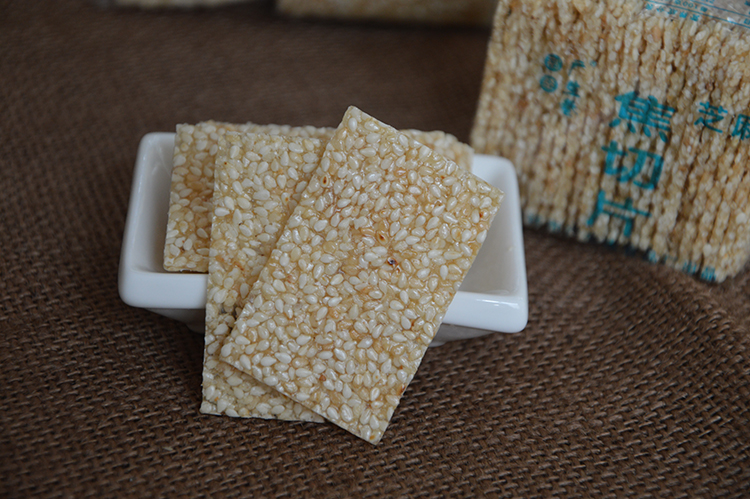 芝麻糖片焦切糖湖北钟祥特产广生庵焦切手工制作 白芝麻焦切片500g装