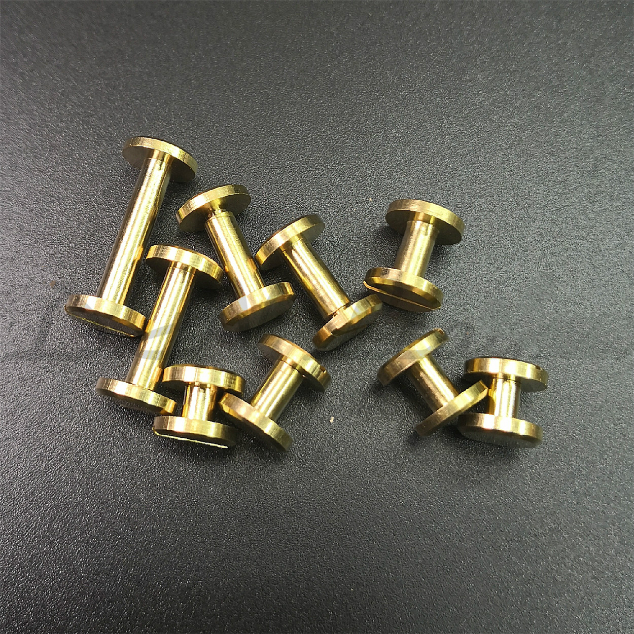 黄铜双平面头皮带螺丝钉 铜工字钉钥匙扣铆钉 腰带箱包配件 平面螺丝