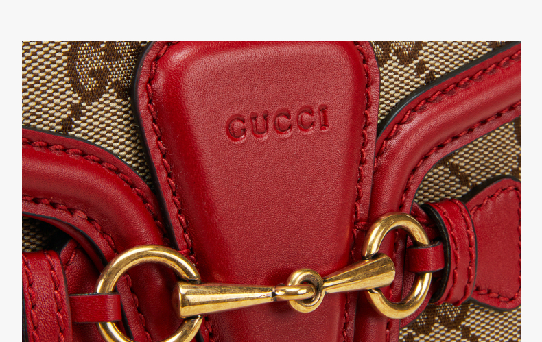 gucci古驰女士ladyweb系列织物拼皮经典gg图案中号斜挎包咖啡色383848