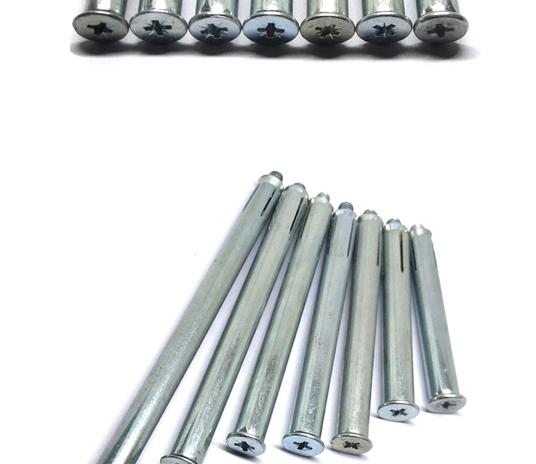 沉头平头十字内膨胀螺丝门窗平顶机丝68mm国标m6m8660打孔10实长5440