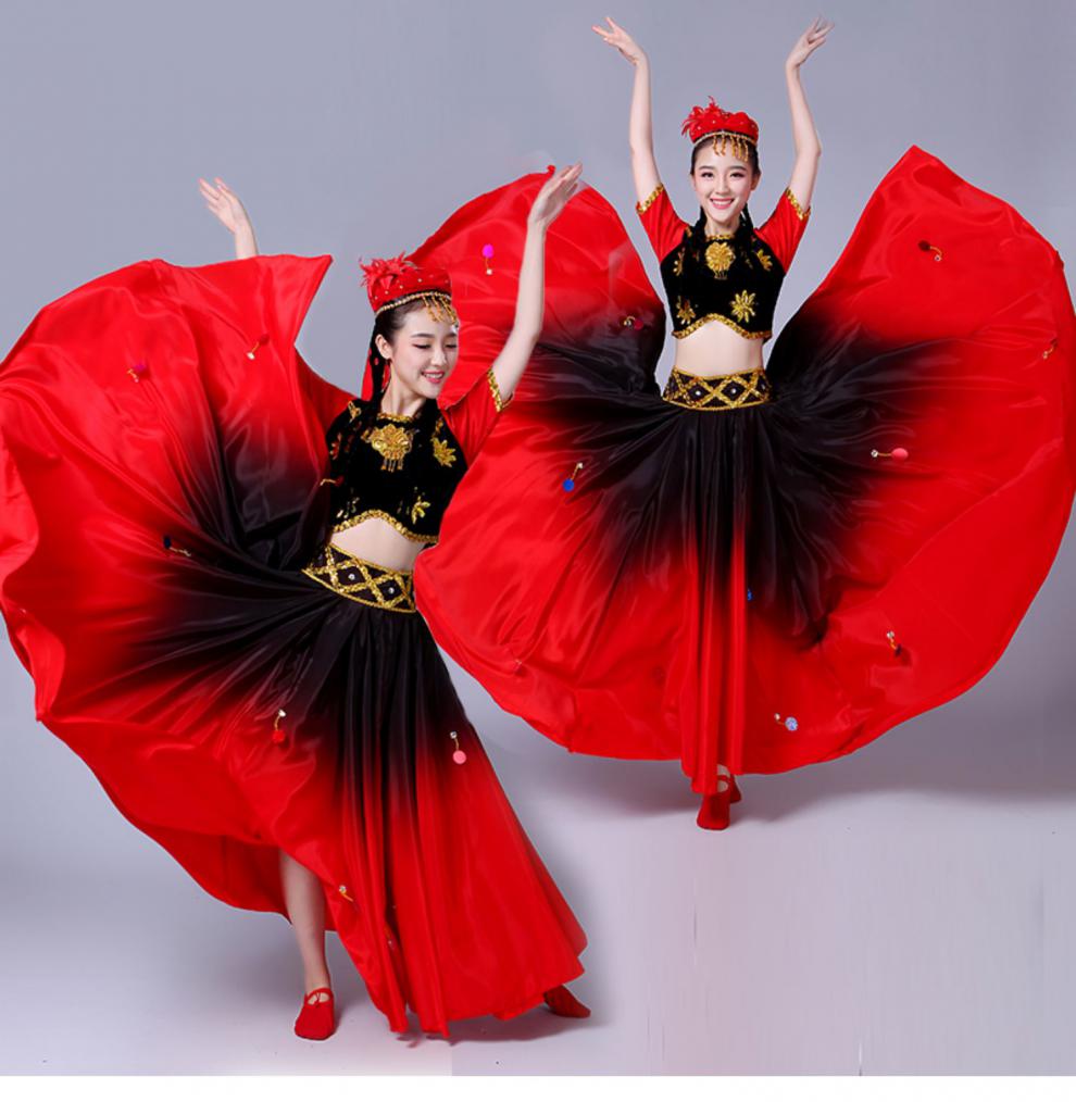 软兔新疆舞蹈服装女新款新疆维吾尔族舞蹈演出服装女装少数民族舞台