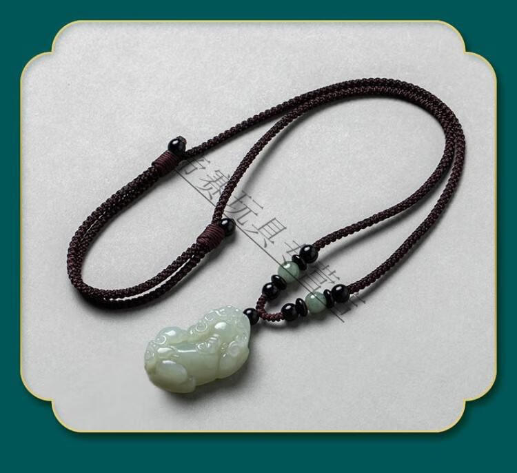 周大福520情人节礼物翡翠挂绳貔貅吊坠配绳高端男士粗平安扣项链绳子