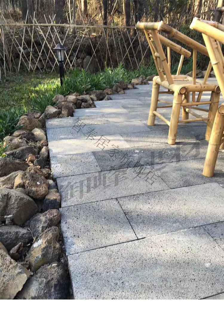 天然火山岩火山石板材青石板石材文化石庭院子防滑地砖蜂窝黑洞石 不