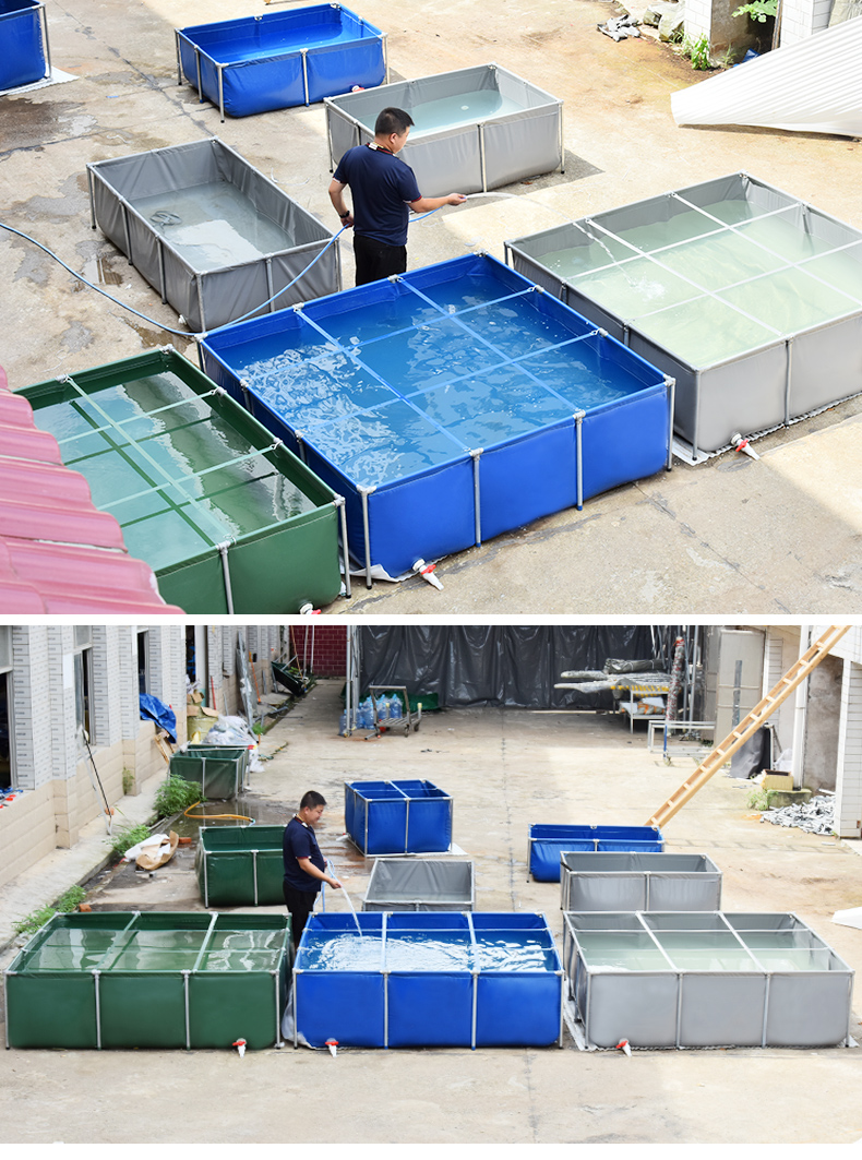 帆布鱼池帆布鱼池防水布加厚带支架大型户外养鱼养殖水箱锦鲤蓄水池