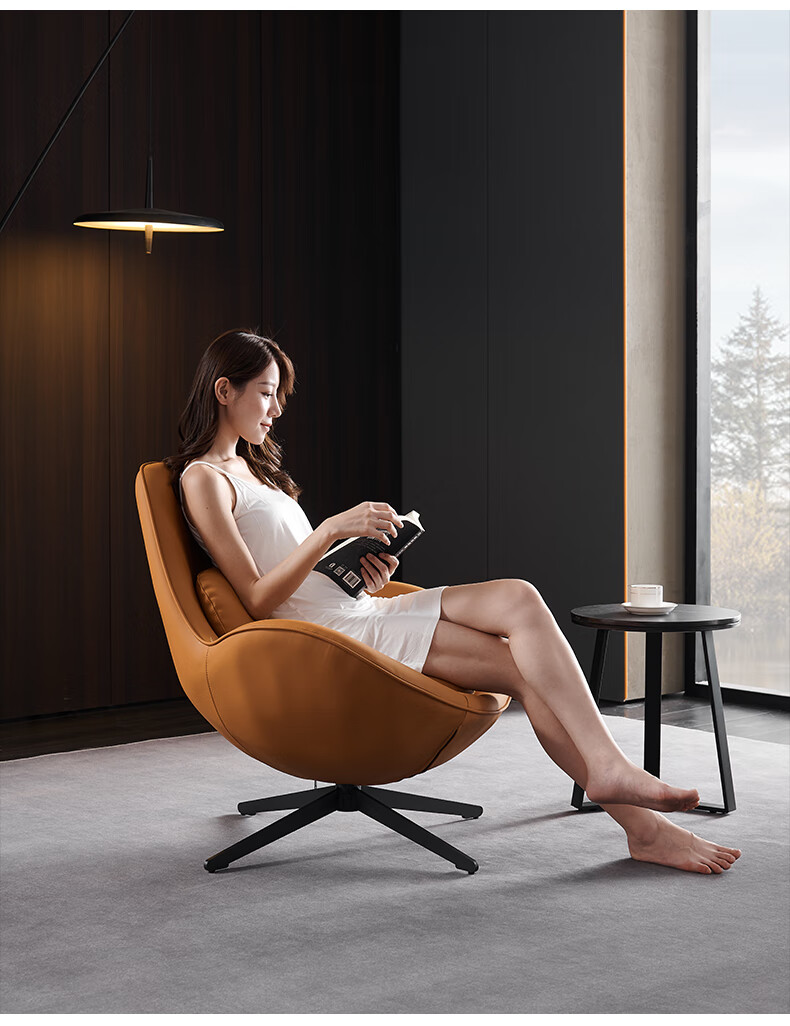 卓昙设计师椅子小户型旋转沙发椅单人蜗牛椅懒人躺椅意大利网红蛋壳椅