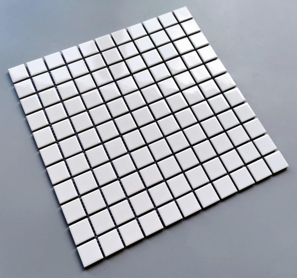 全瓷方块砖陶瓷马赛克瓷砖卫生间阳台厨房地墙砖黑白灰色小方砖有起发