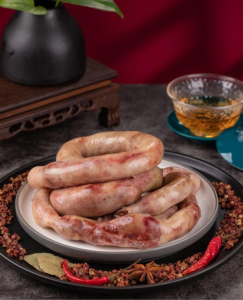 羊肉肠血肠内蒙古手工灌肠盘肠生熟食蒙古肥肠恩克恩科肠包肉香肠腾旺