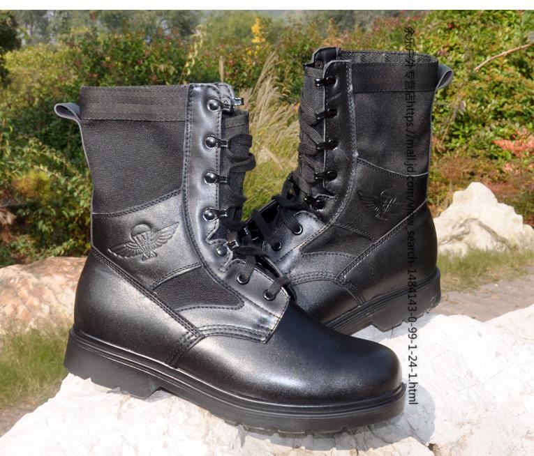 夏季透气轻06伞兵飞行靴男作战靴正品空降兵战术靴子06伞靴二层牛皮轻