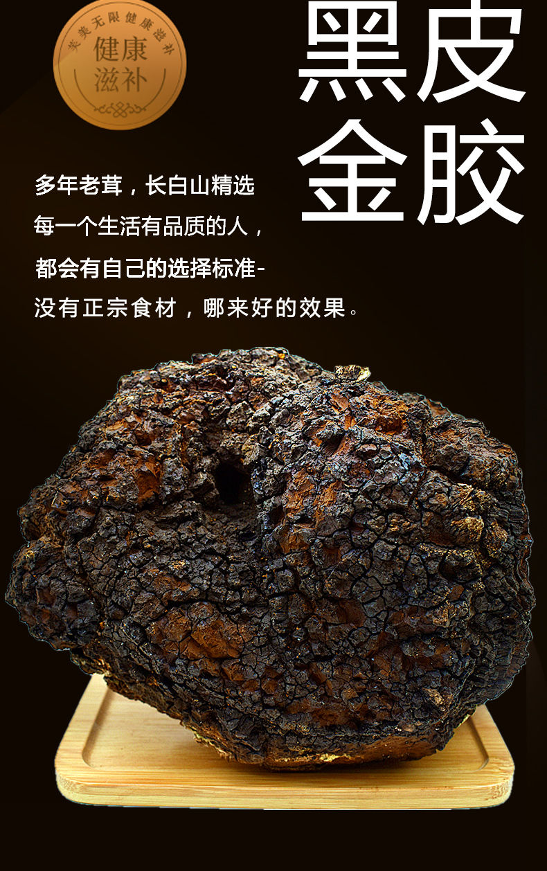 桦树茸黑金白桦茸桦褐孔菌茶 绿健园 250g/罐【买3加1】花生米大小块