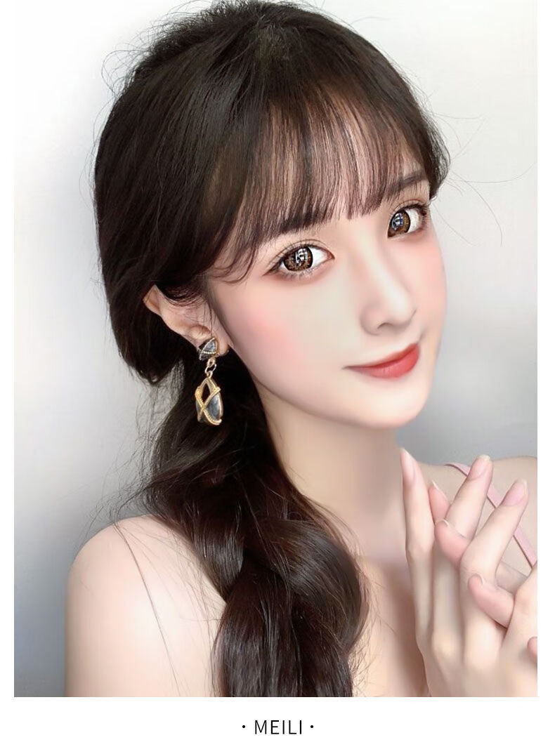 网红空气刘海假发女真发假发片假刘海女圆脸隐形自然无痕刘海 自然色