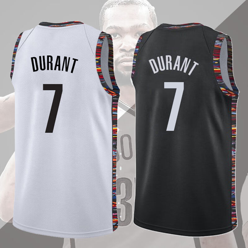 定制篮网新款7号杜兰特球衣 凯文kd死神镰刀城市版乱线条篮球队服 新