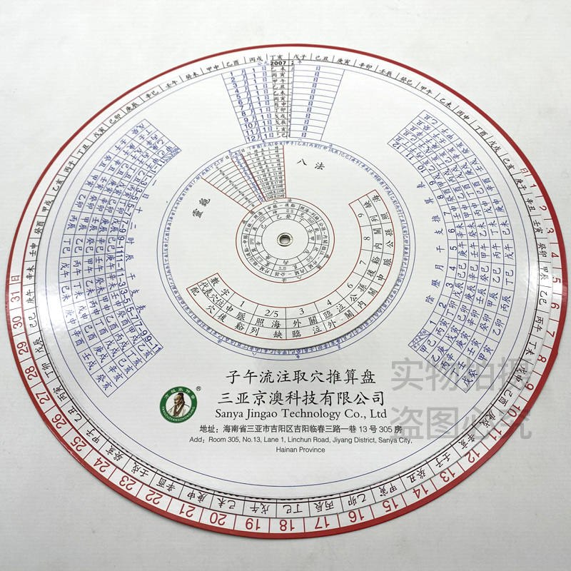 子午流注取穴推算盘灵龟八法中医针灸针开穴查询盘