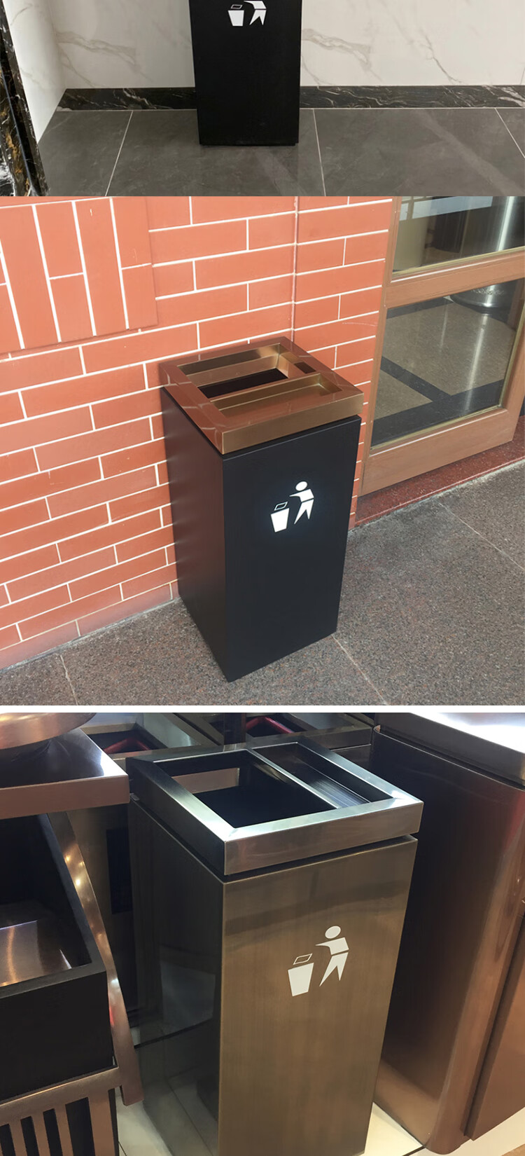 酒店烟灰桶电梯口垃圾桶大号大堂立式商用宾馆走廊灭烟桶带烟灰缸 青