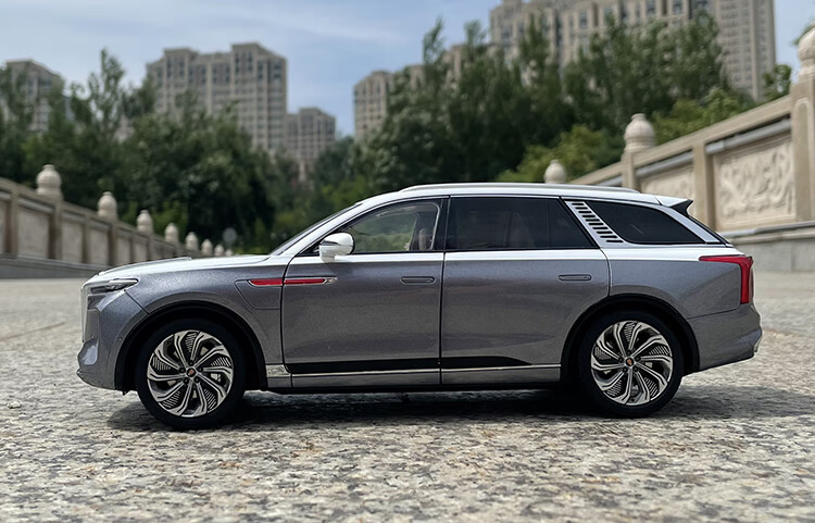 红旗ehs9车模e-hs9越野车suv 1:18合金仿真汽车模型 原子灰 吉普车