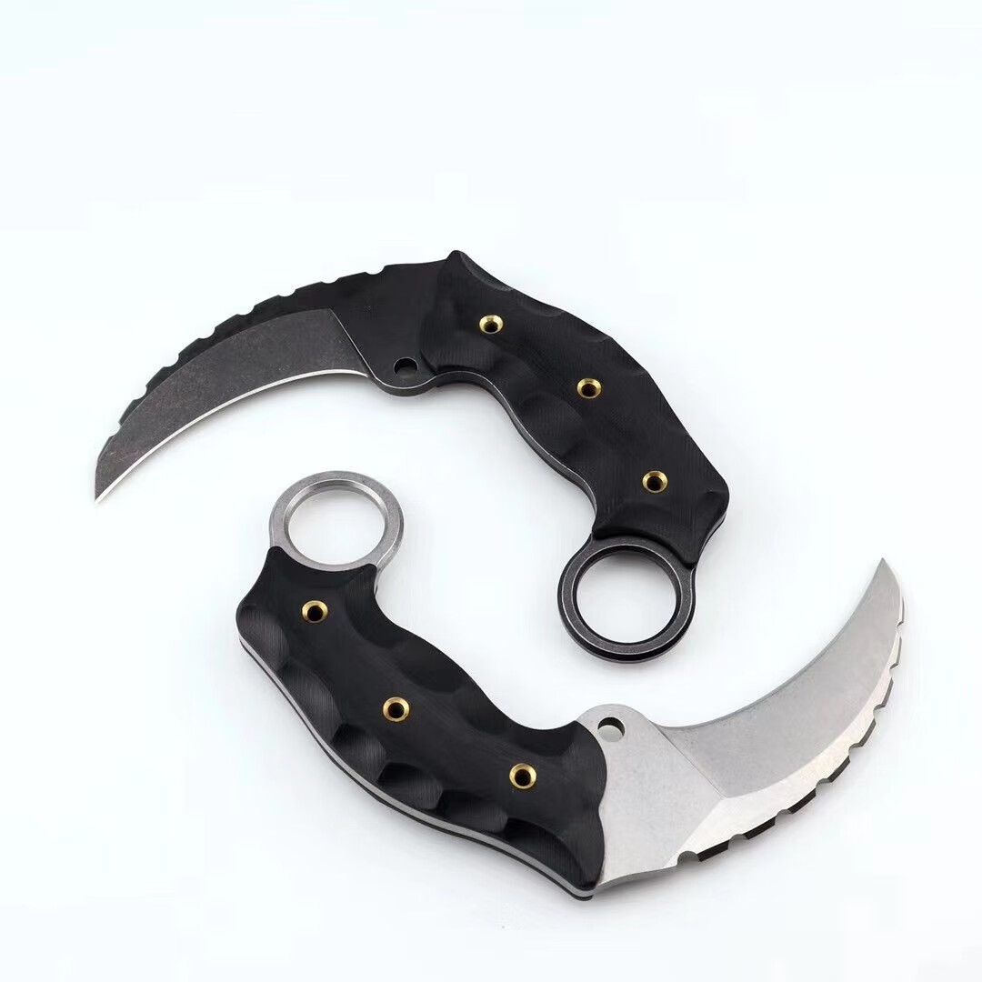 硕哥 新款刀石洗沧桑石洗刀户外直刀野营用刀身高硬度爪子刀g10防滑纹