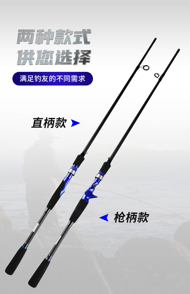 碳素路亚竿套装水滴轮枪柄鱼竿直柄纺车海竿远投黑鱼马口枪柄杆右手