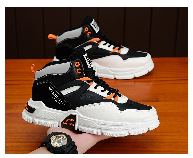 秋款男鞋秋款高帮滑年轻人鞋秋天鞋子百搭中邦鞋高腰潮鞋发型师马丁鞋