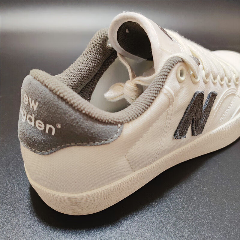 新百伦nb帆布板鞋nb开口笑低帮男鞋街拍情侣小白鞋女【商场同款】 nb