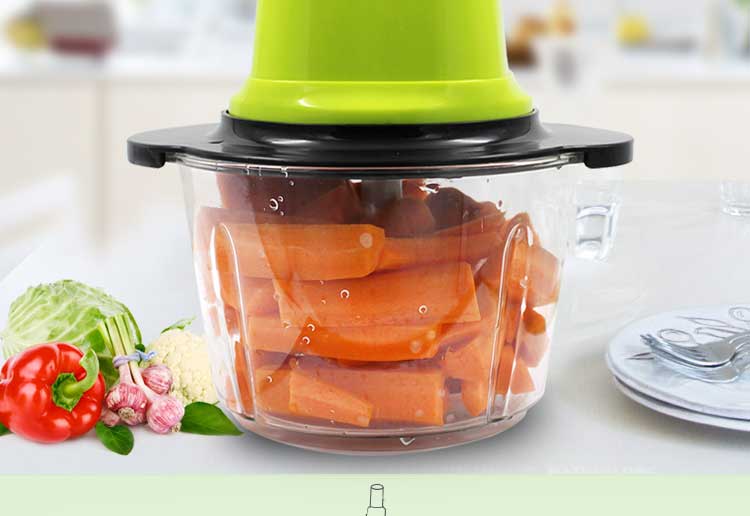 肉机动绞菜绞蒜器料理机辅食蒜蓉辣椒绞馅机 蓝精灵不锈钢杯2l一副刀