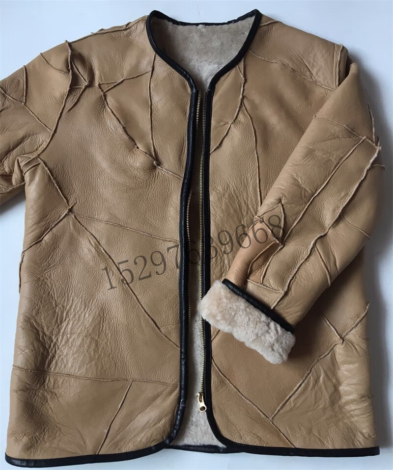 保暖防寒真羊皮袄子冬衣中老年羊剪绒羊皮袄皮毛一体棉袄外套羊毛保暖