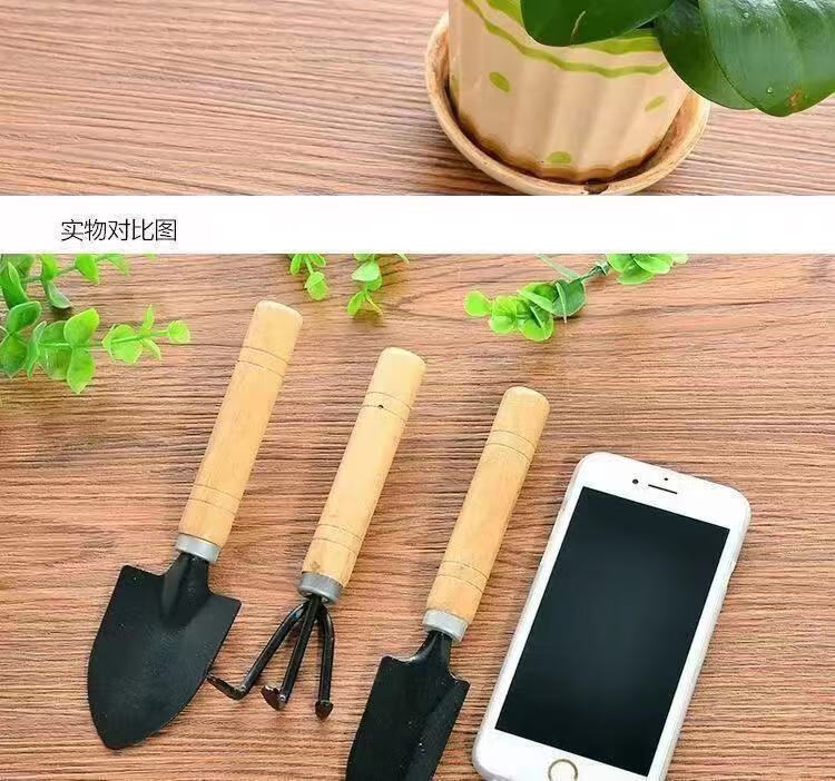 种花小铲子绿植多肉松土铁铲铁铁锹盆栽花铲 大号种植三件套【图片
