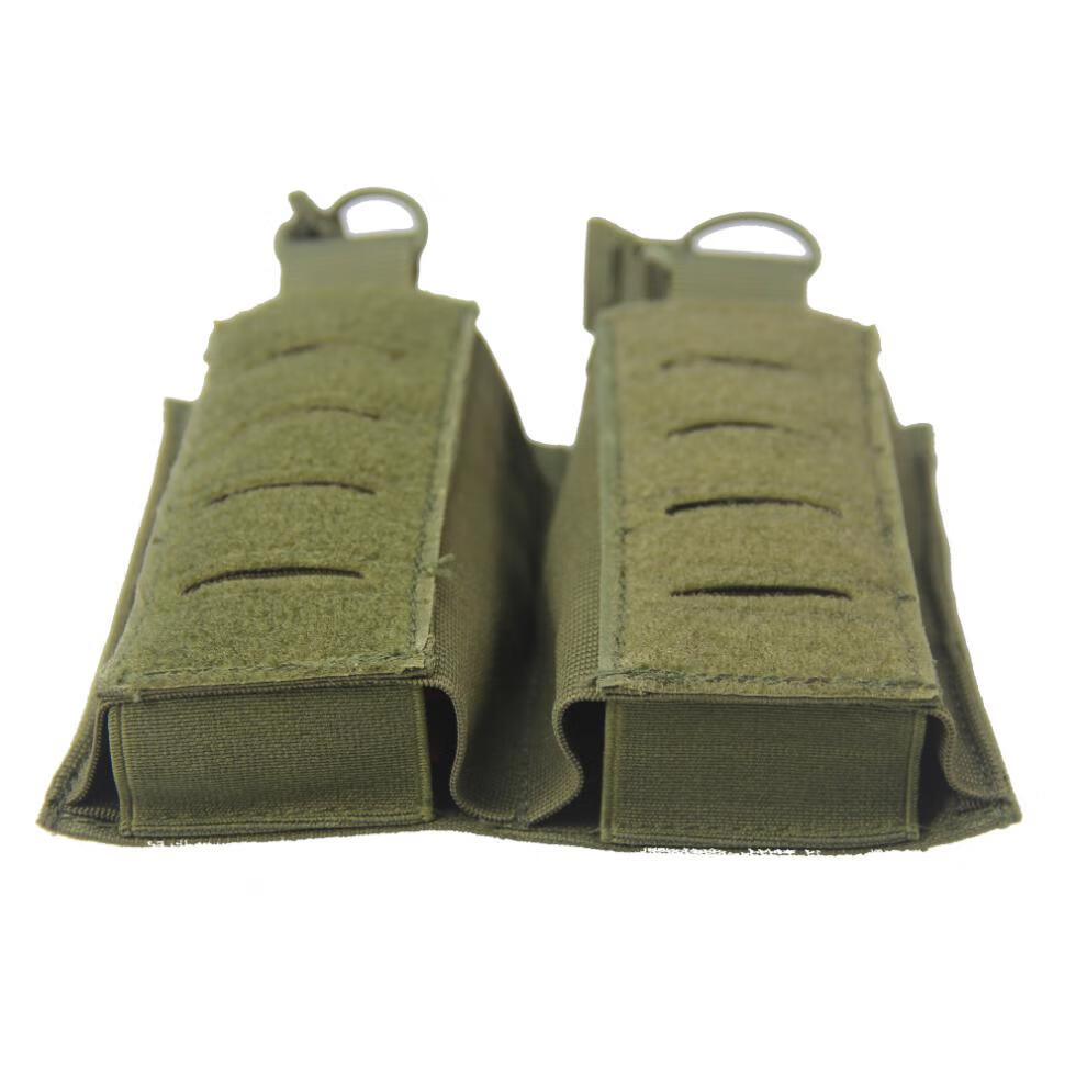 户外战术激光m4双联弹夹袋魔术贴556二联弹夹包molle背心附件包军绿色
