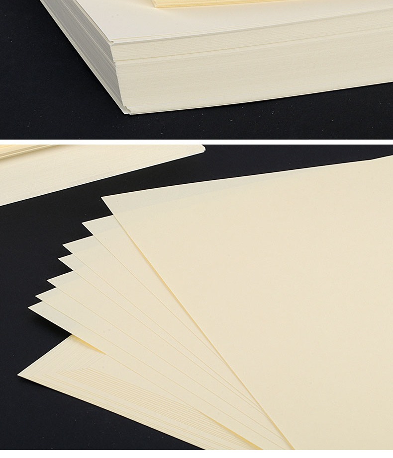 米白道林纸米黄书刊纸43554打印纸护眼书写面加厚120克150特种纸8010