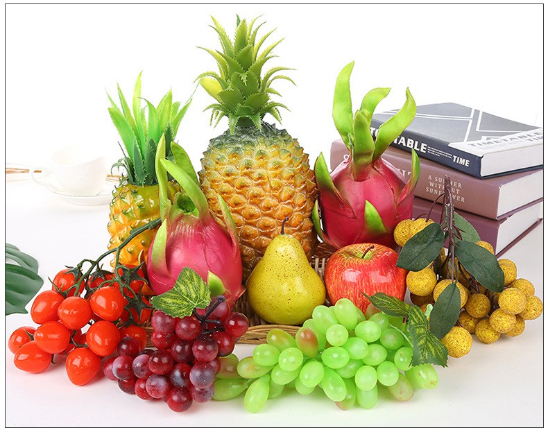 仿真水果模型摆件假水果套装仿真香蕉串苹果摆件装饰早教道具大