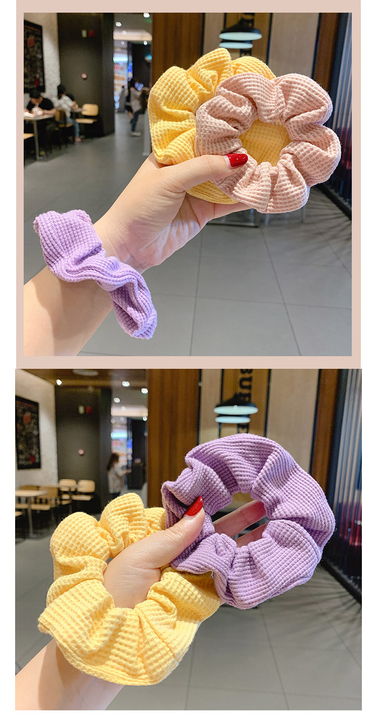 果怡韩国网红华夫格猪大肠发圈扎头发皮筋女头绳简约气质肥肠发绳粉嫩