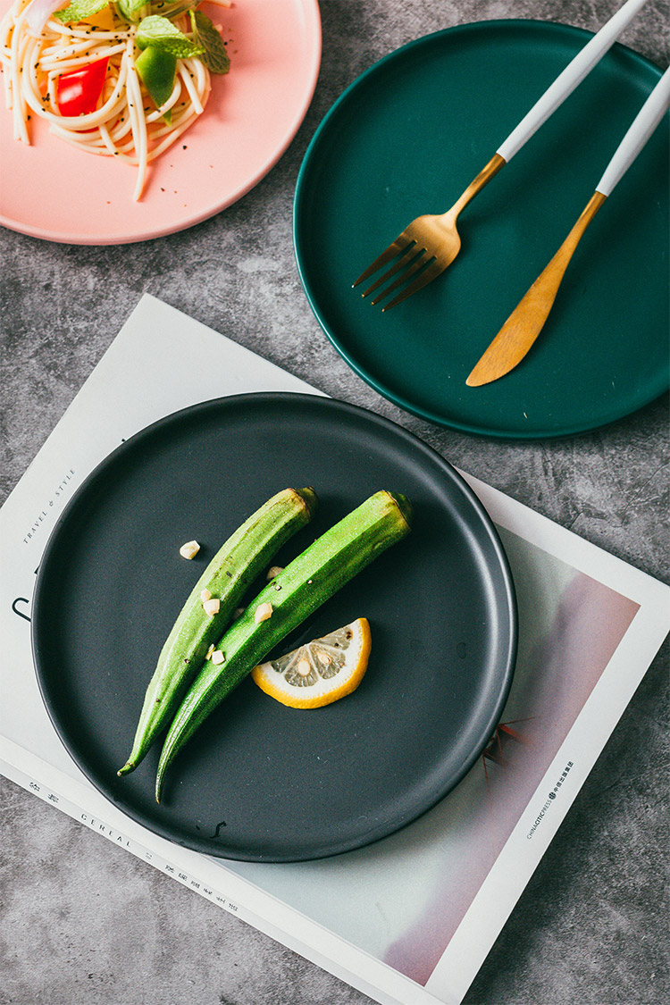 北欧陶瓷西餐盘牛排盘创意网红西式早餐盘平盘白色家用菜盘碟子牛排盘