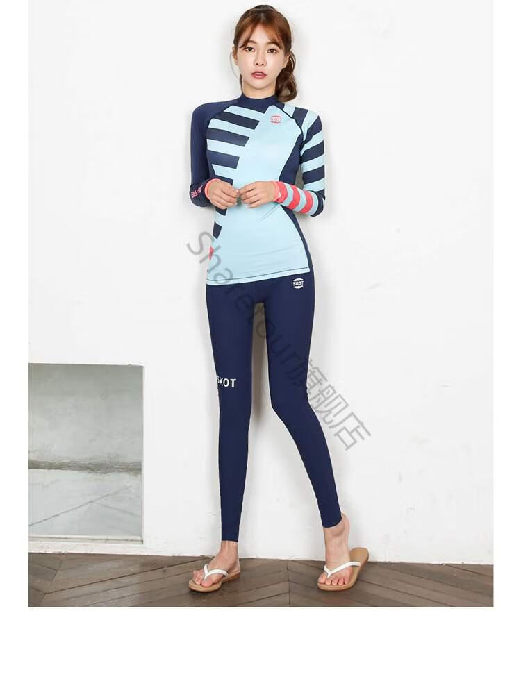 sharetour长袖游泳衣女潜水服成人女分体性感长裤防晒速干沙滩冲量