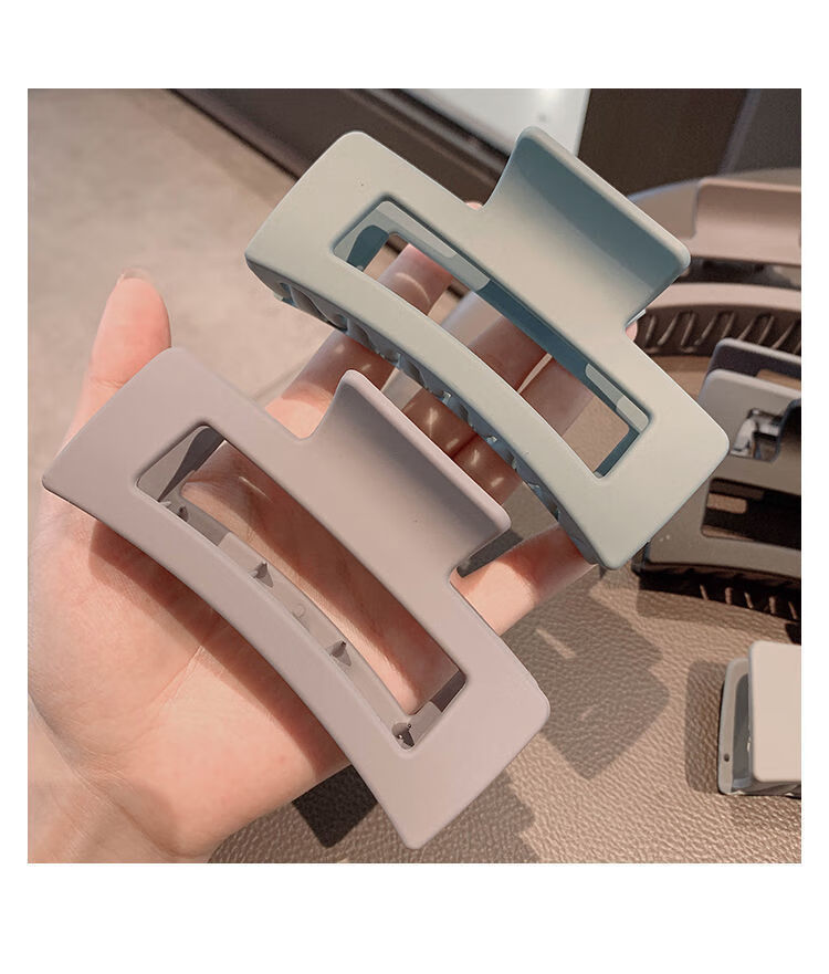 浙饰界ins方形抓夹新款发夹女后脑勺大号发夹鲨鱼夹磨砂气质发夹大号