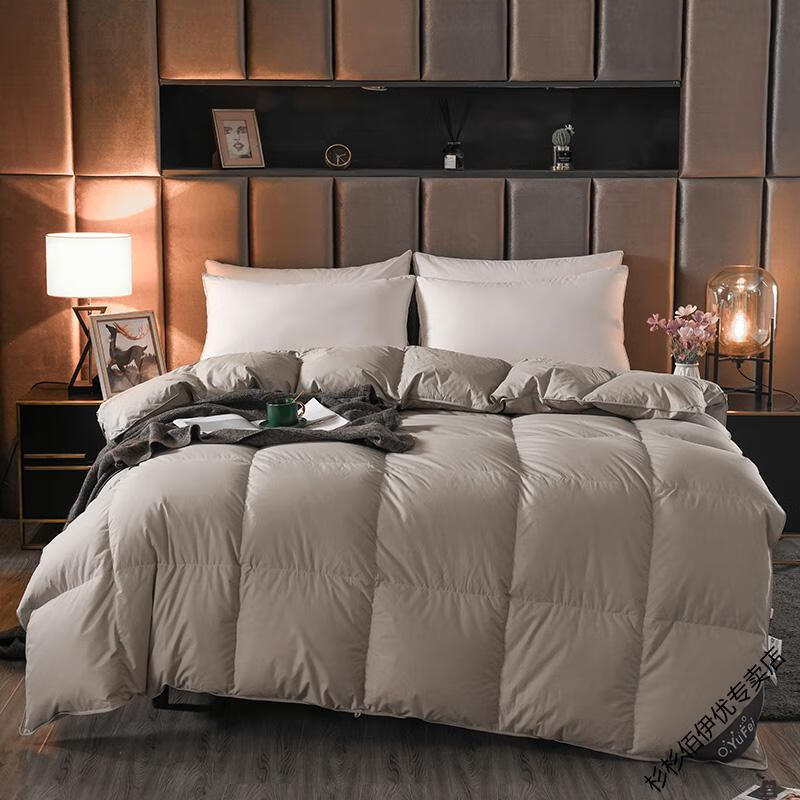 杉杉羽绒被子冬季加厚保暖轻奢纯色白鹅绒羽绒被子单人双人学生宿舍