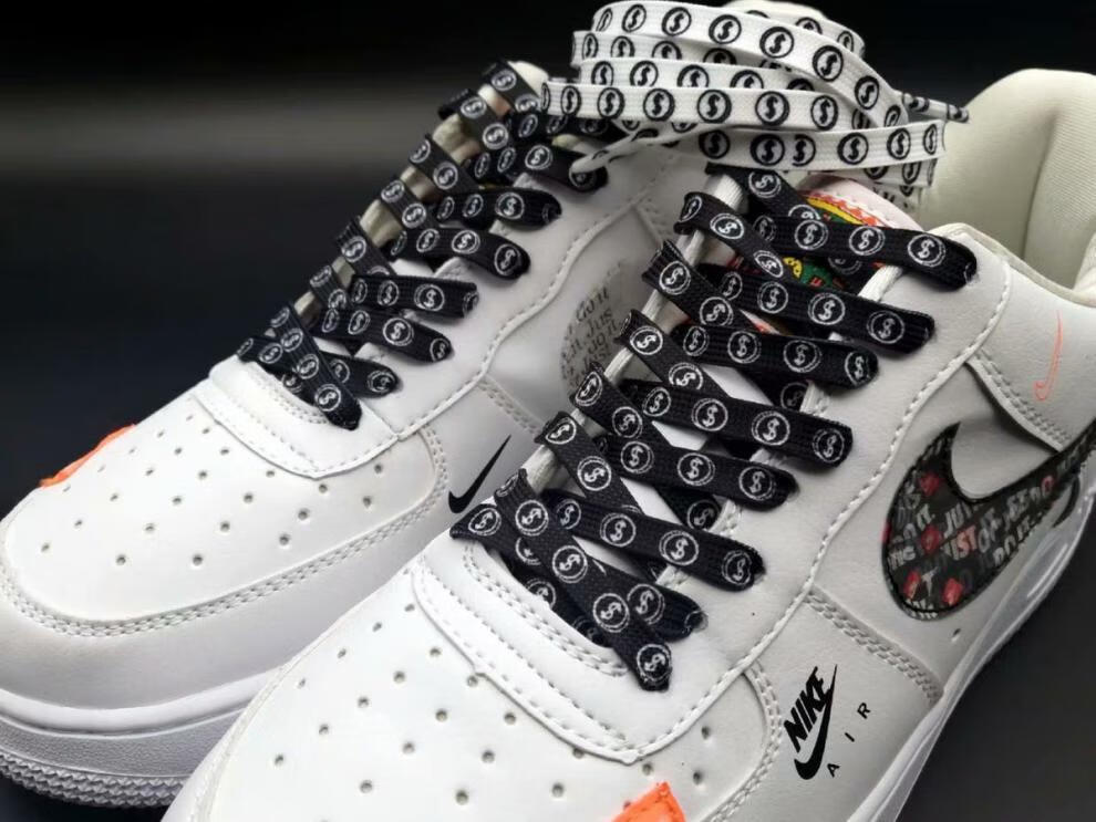 适配耐··克nik·e空军一号1970鞋带绳aj·1钱币图案af1黑白男女印花