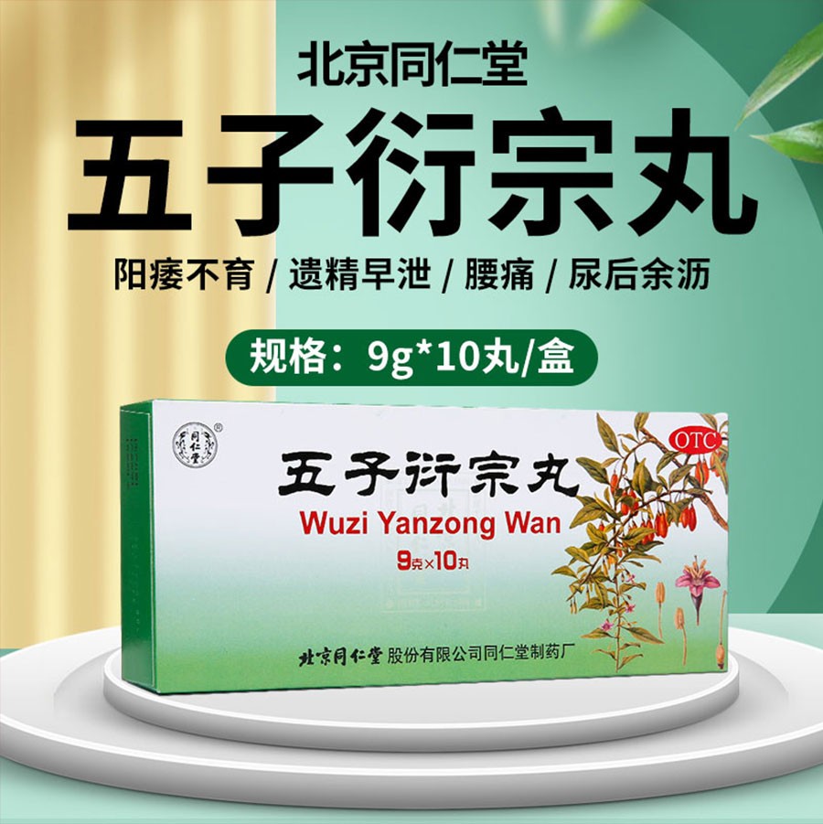 北京同仁堂五子衍宗丸 大蜜丸 9g*10丸补肾益精,肾虚精亏所致的阳痿不