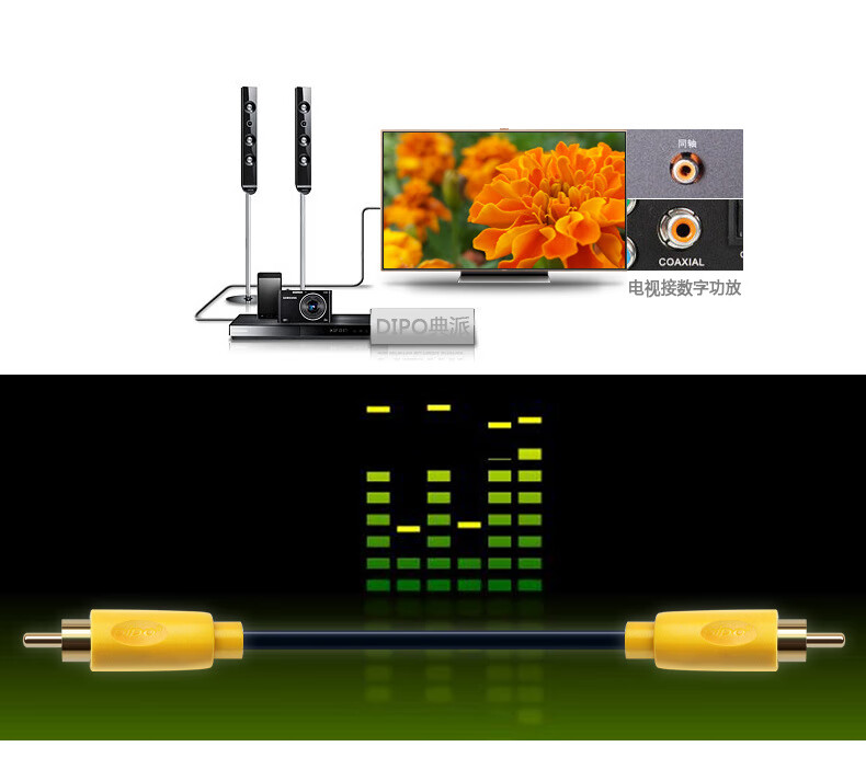 spdif数字音频输出线小米4a4c电视spdif输出接音响功放同轴线同轴线