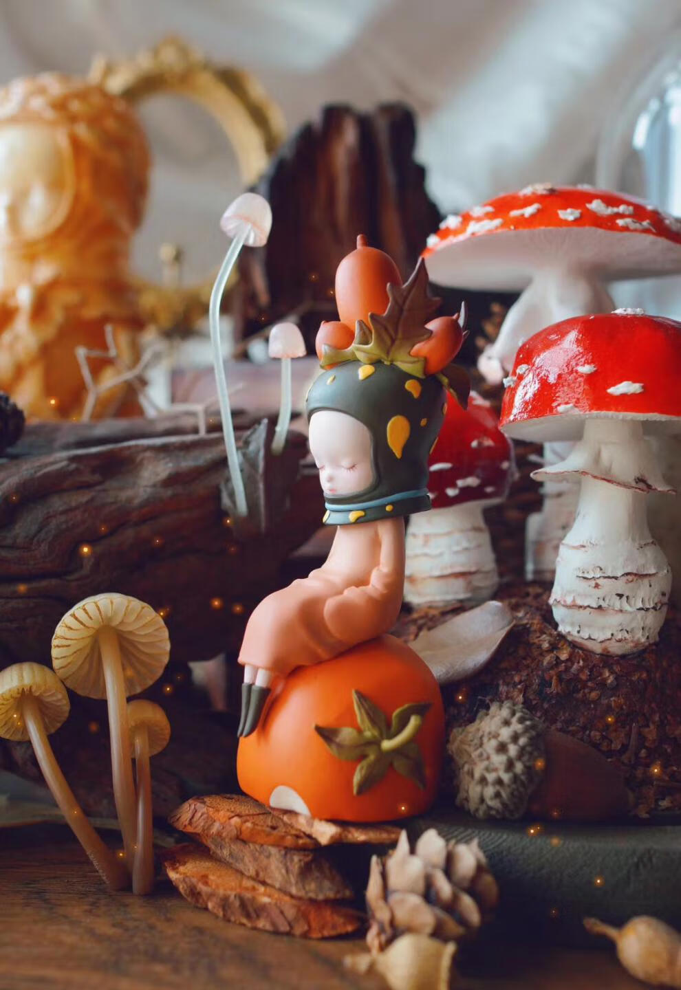 谷蘑盲盒 谷蘑安眠森林盲盒确认款 灯塔参杏精灵蘑菇蓝莓泉收藏摆件