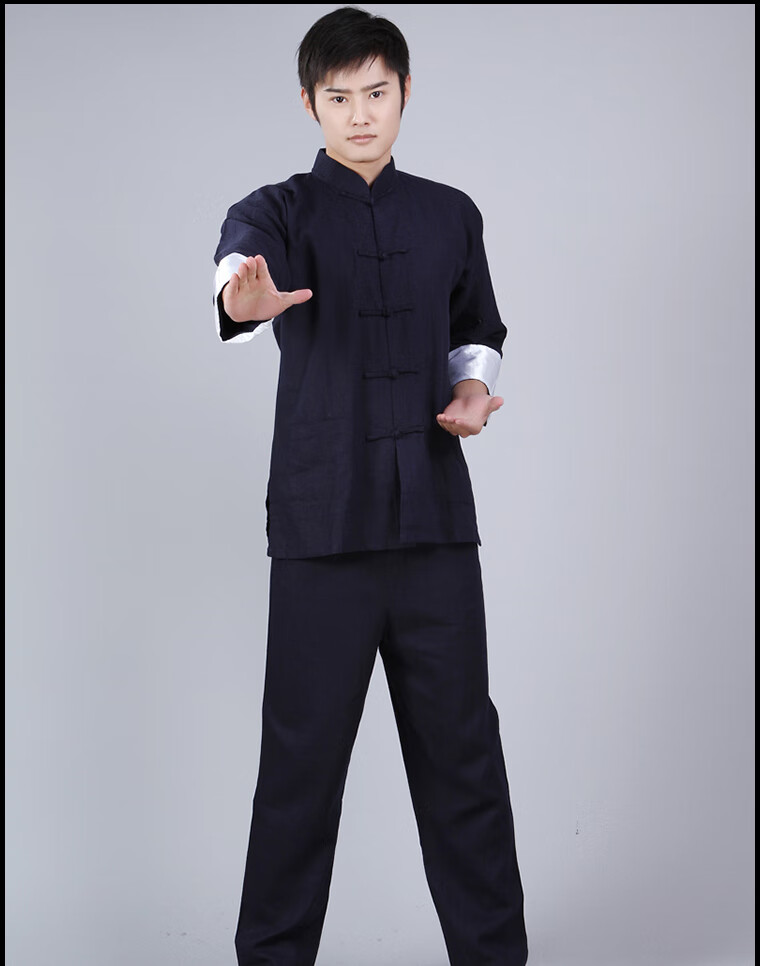 闪洛叶问同款衣服男青年咏春套装武术太极练功服李小龙功夫衫马褂唐装