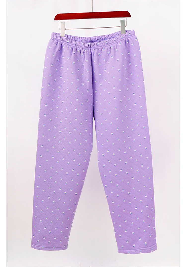 佐鑫中老年三层夹棉裤女士薄棉裤大码毛裤秋冬女士裤中老年人高腰宽松