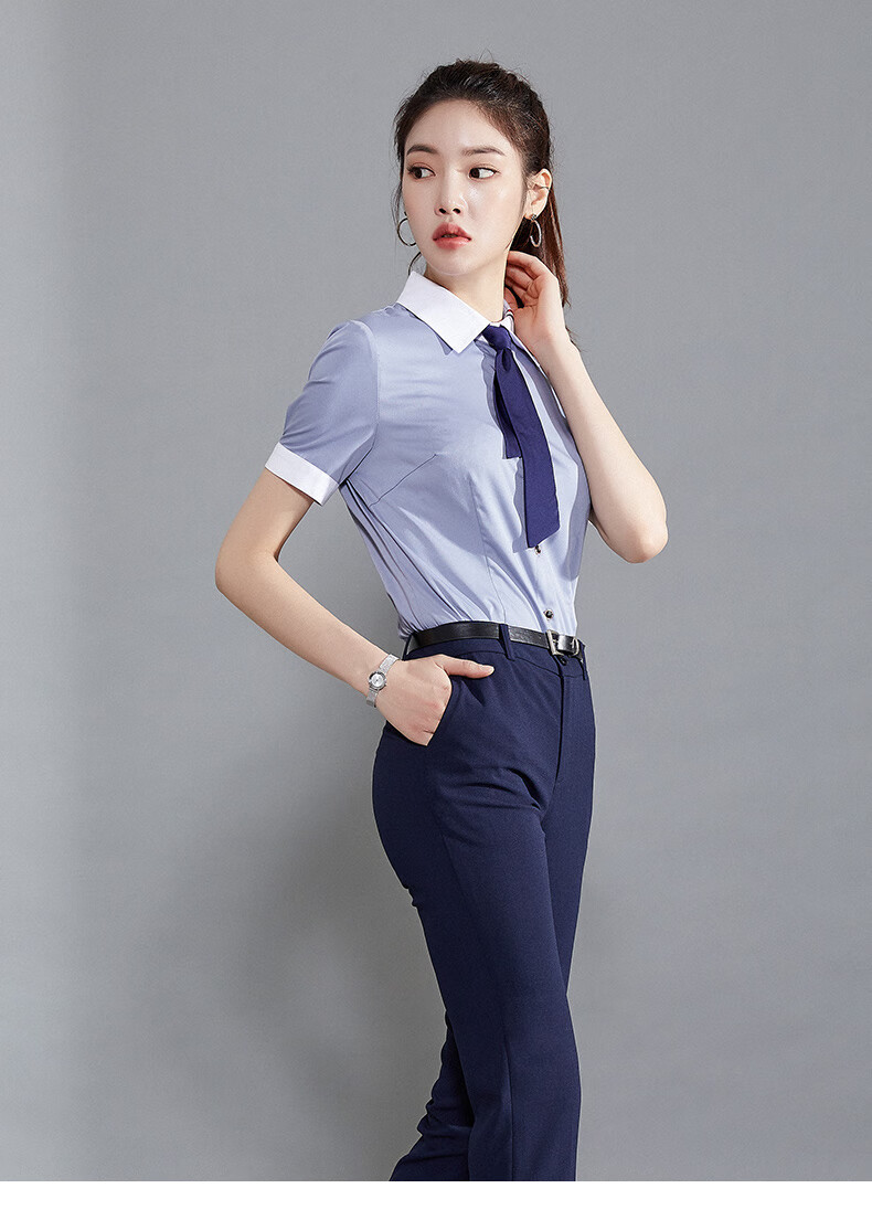 涟影高端职业套装女夏衬衫正装时尚气质女神范修身通勤ol白领酒店接待