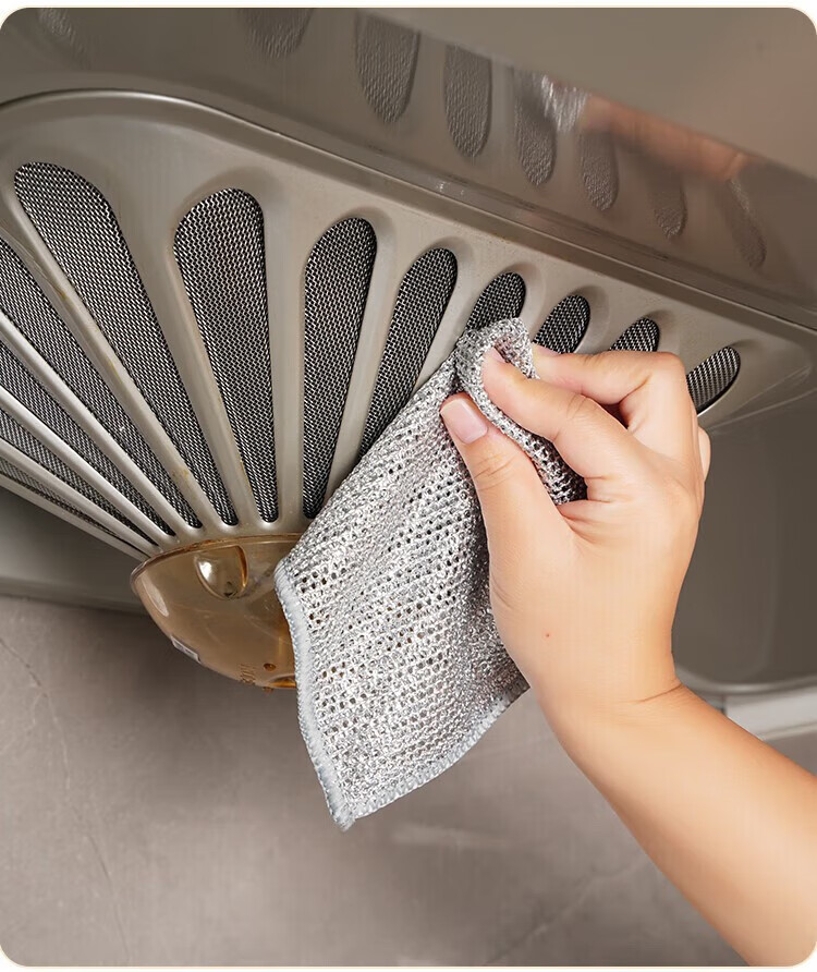 凡皙银丝球抹布洗碗布日杂小件网格不沾油抹布厨房灶台洗锅去污8条