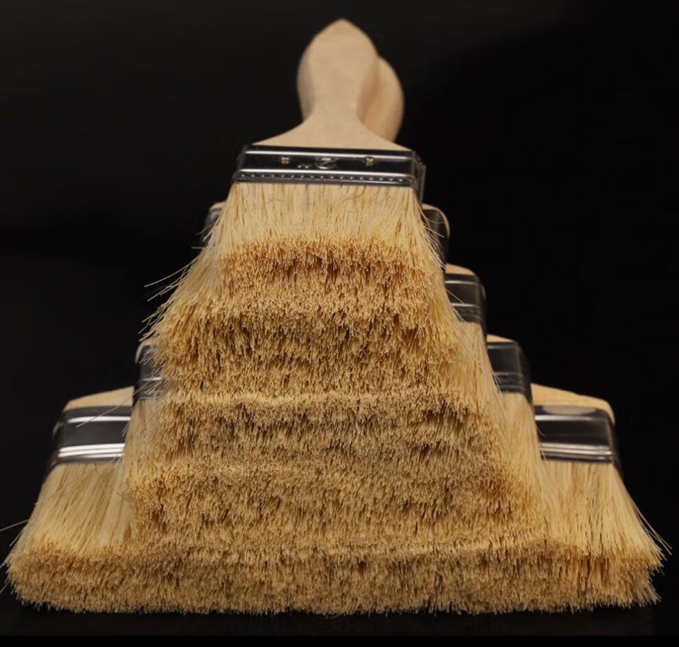 水煮猪毛刷油漆刷毛刷子工业油刷子耐高温胶水刷家用烧烤刷子加厚款4