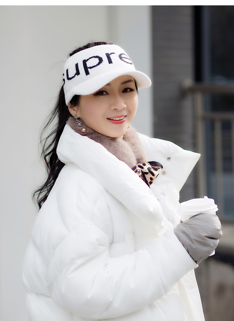 黛莎 帽子女冬季针织空顶毛线帽保暖护耳套头帽扎马尾跑步运动毛线