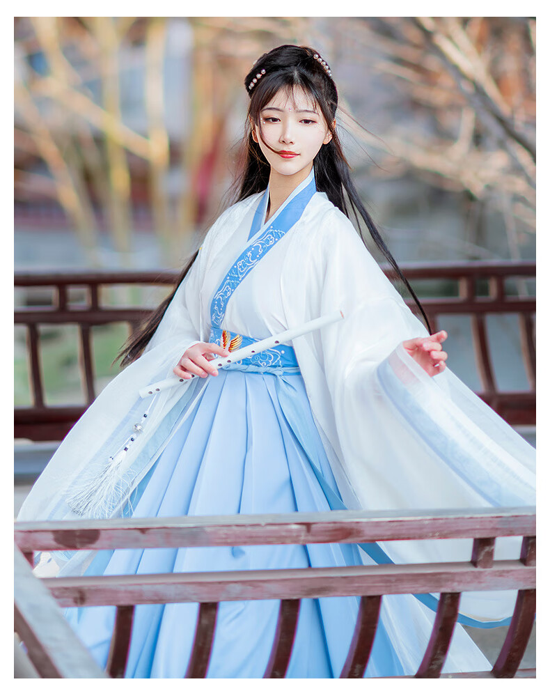 如梦霓裳原创汉服女大袖衫狻猊广袖龙九子系列绣花春季情侣款白色大袖